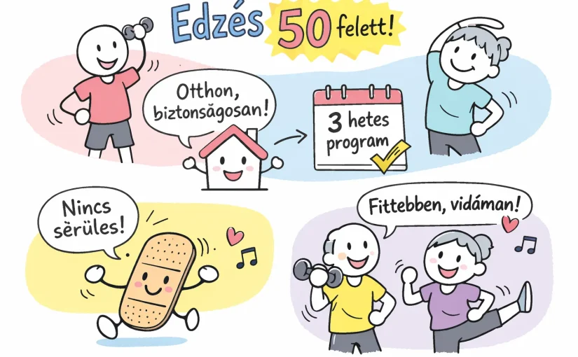 Otthoni edzés 50 felett — 3 hetes, sérülésmentes terv